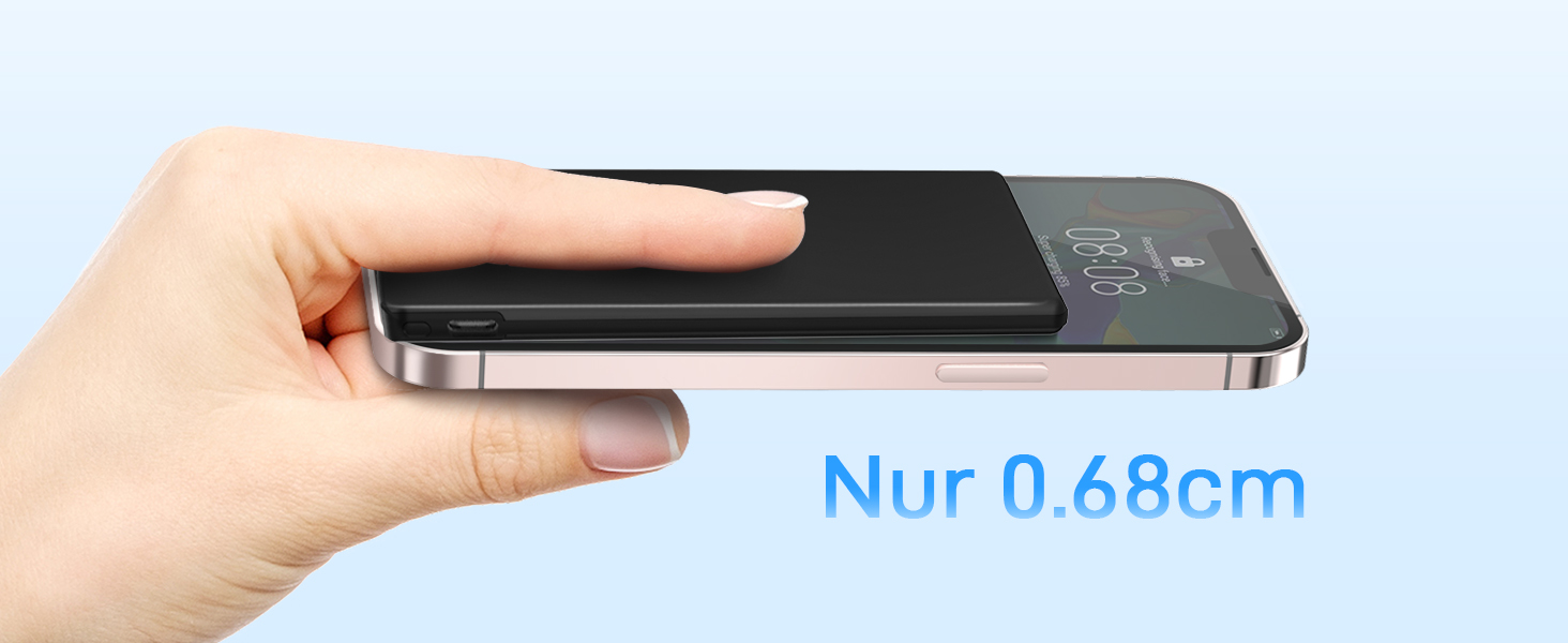 Power Bank Auskang 5000mAh Slim з кабелем для iPhone (до iPhone 14) - Чорний