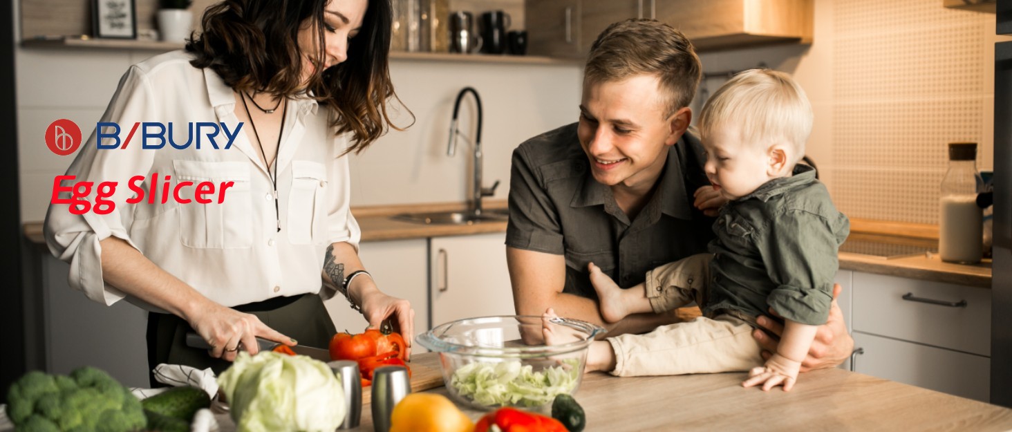 Ніж для яєць BIBURY з нержавіючої сталі 2-в-1, професійний слайсер для яєць, грибів, м'яких фруктів (безпечний для миття у посудомийній машині)