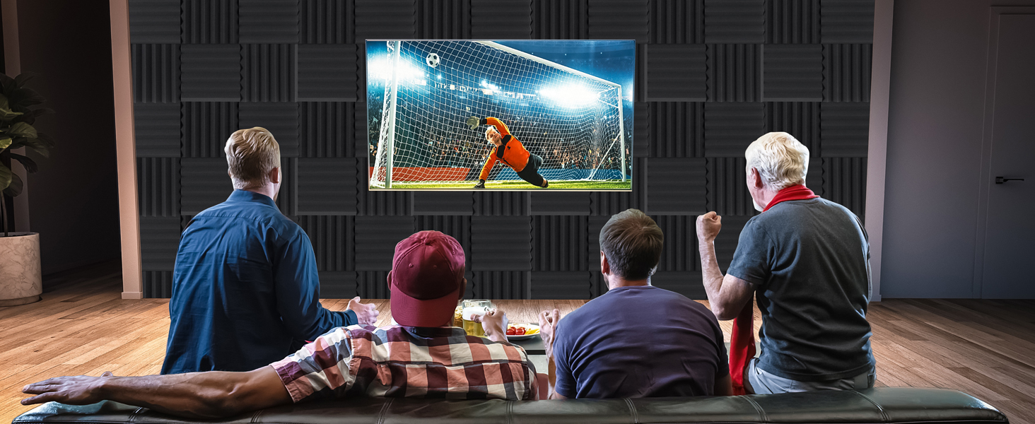 Акустичний поролон для звукоізоляції, панелі шумопоглинаючі 5х30х30 см, висока щільність, набір 50 шт