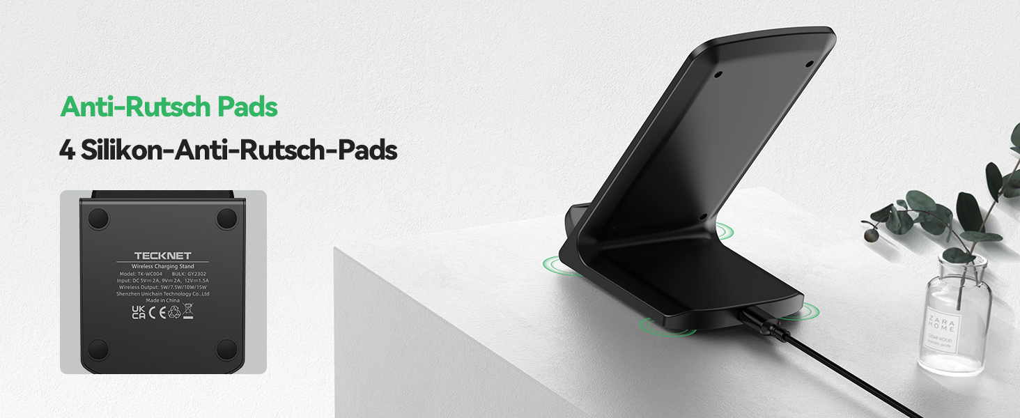 Бездротовий зарядний пристрій TECKNET, складаний, швидка зарядка для iPhone 17/16/15/14/13/12/11/Pro Max, Apple Watch Ultra/11-3/SE, AirPods Pro 3-2/4-2, чорний