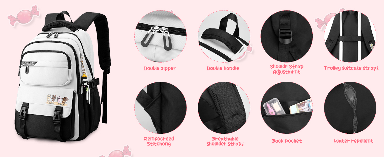 Шкільний рюкзак JANSBEN: водонепроникний, для підлітків, з відділенням для ноутбука, 30L, нейлон, коричневий