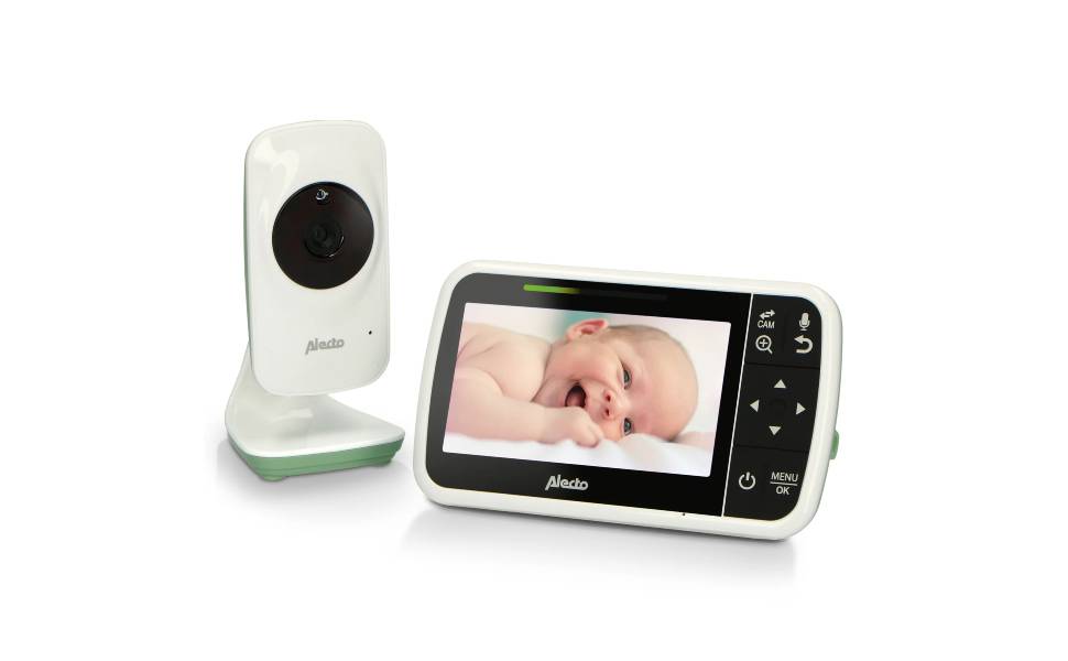 Відеоняня Alecto DVM-64 з камерою, нічним баченням, двостороннім зв'язком та великою дальністю дії, біла
