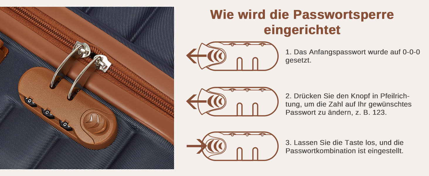 Чемодан-валіза KONO 55x40x20 см, ручна поклажа, ABS+PC, з коліщатами та замком, темно-синій/коричневий