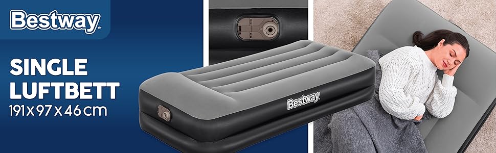 Надувне ліжко Bestway Premium Plus з вбудованим насосом, односпальне