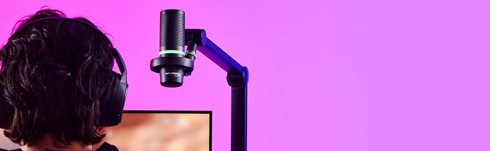 HyperX DuoCast – USB-конденсаторний мікрофон з RGB-підсвічуванням, поп-фільтр, для PC, PS5, PS4, Mac, чорний