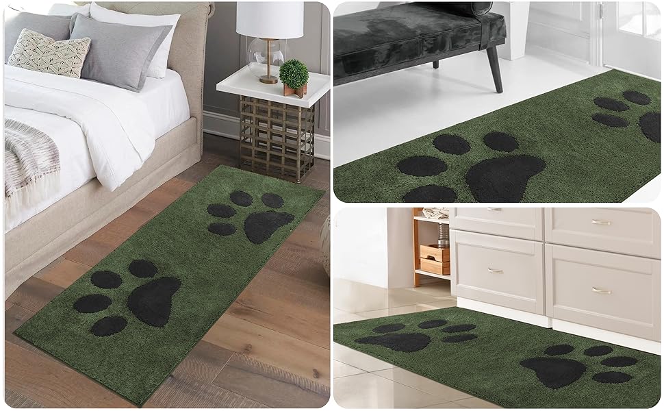 Килимок для підлоги FCSDETAIL 50x80 см, водонепроникний, зносостійкий, для дому, від бруду та вологи, для собак, вхід, зелений