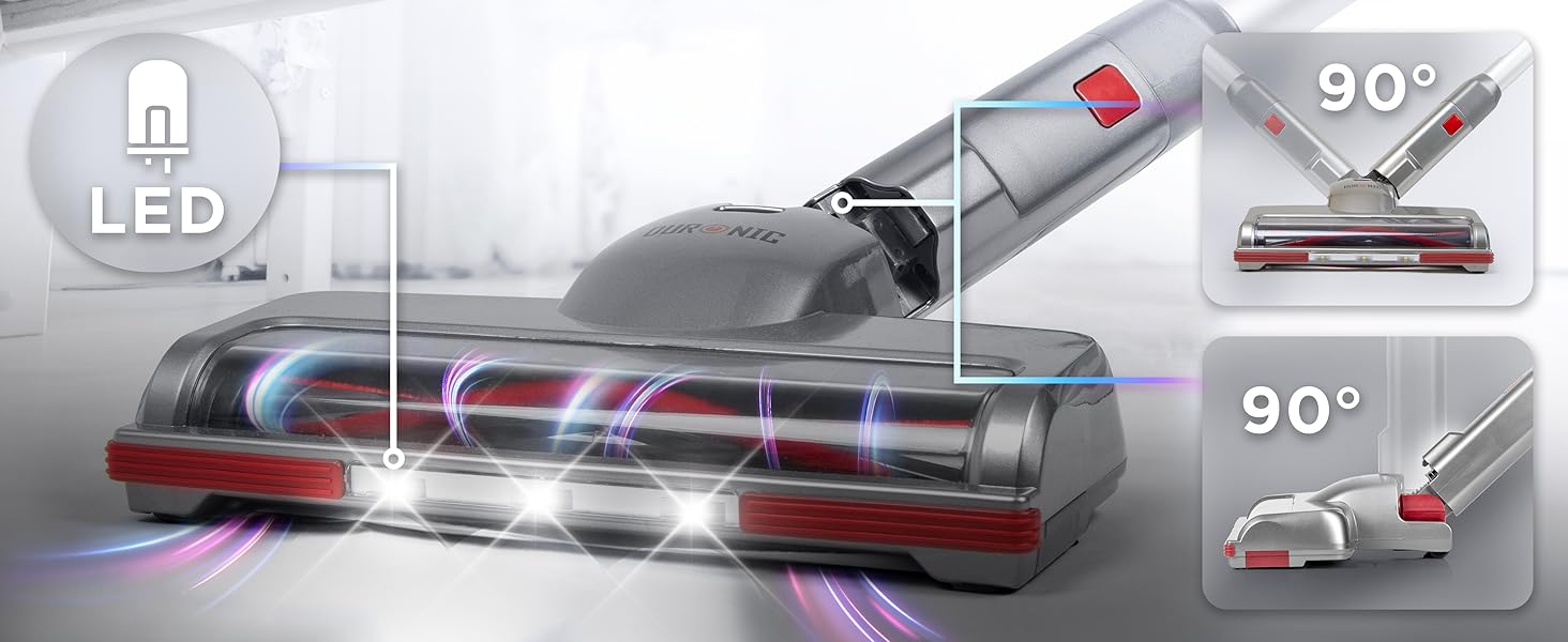 Duronic VC24: Бездротовий акумуляторний пилосос 220W з HEPA-фільтром, 3 швидкості, 50 хв роботи, без мішка