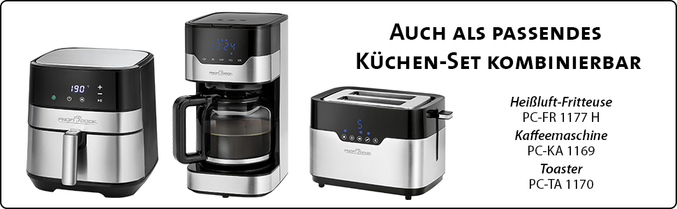 Тостер ProfiCook PC-TA 1250/1170 Inox: 2 слоти, нержавіюча сталь, 850 Вт, 7 рівнів підсмажування, знімний піднос для бургерів