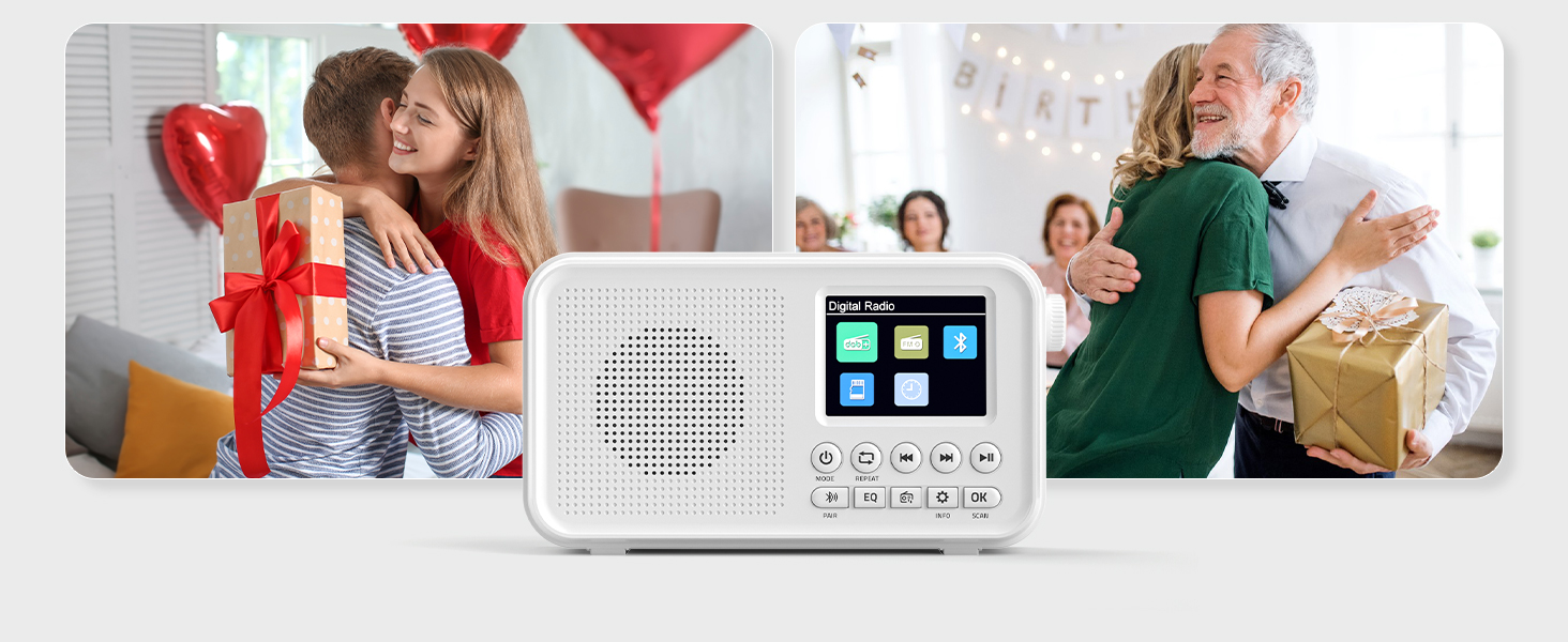 Портативне DAB/FM радіо з Bluetooth, кольоровим дисплеєм 2.4