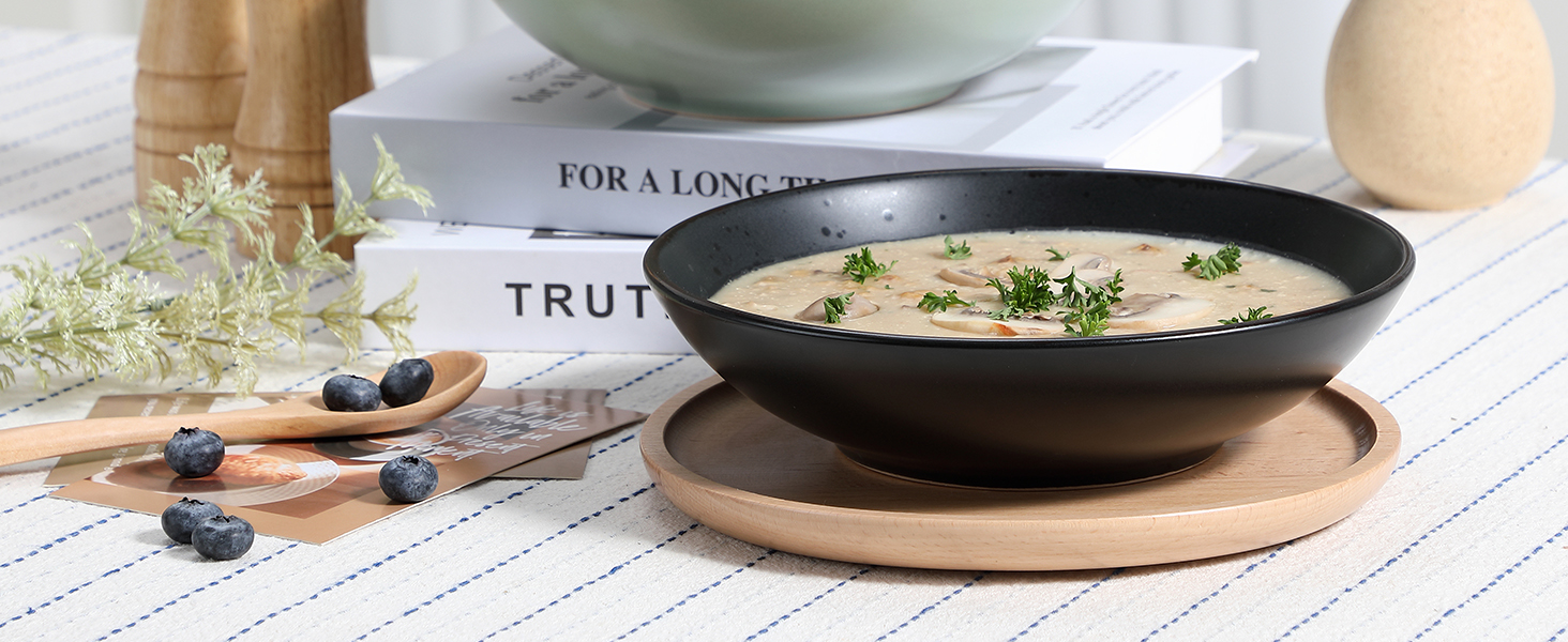 Набір тарілок Vancasso MODA 12шт: глибокі тарілки, тарілки для супу, пасти, салату, 800мл, багато кольорів