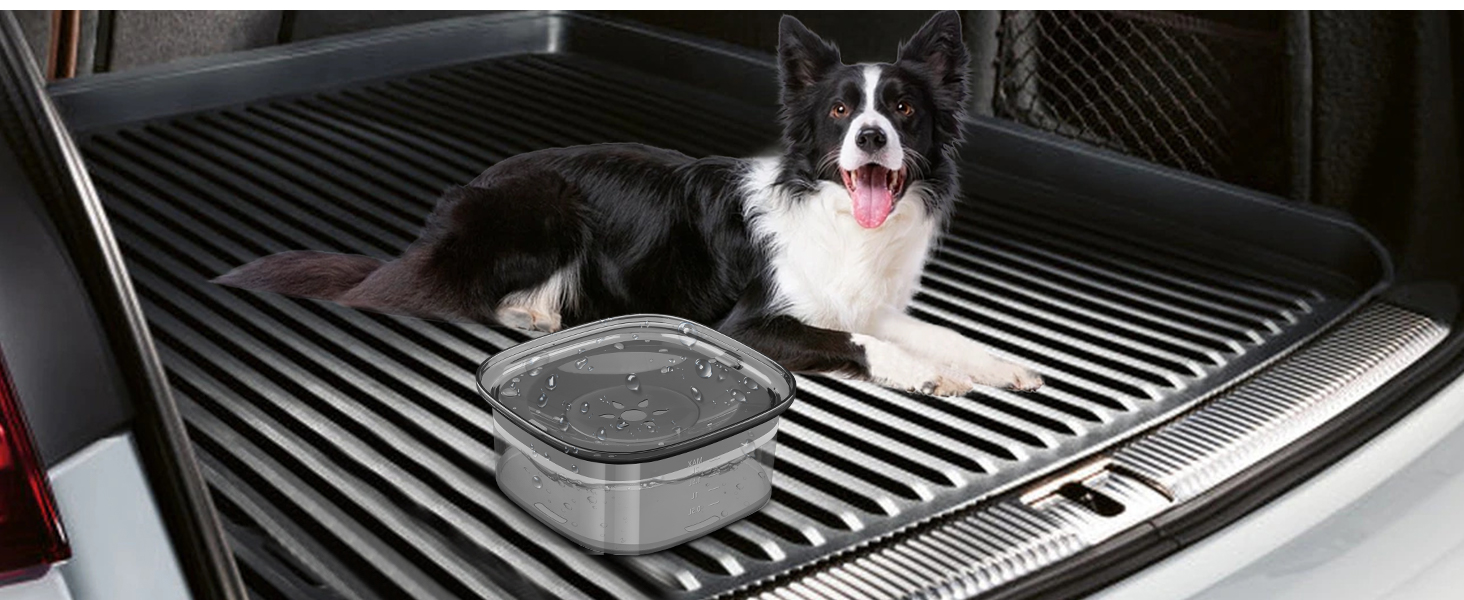 Миска для собак PETTOM 2L, проти проливання, чорна