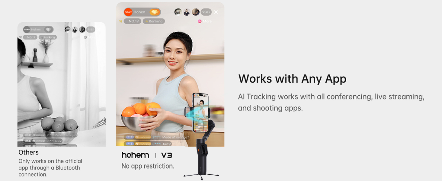 Hohem iSteady V3 – Стабілізатор для смартфона з AI-трекером, магнітним світлом та пультом ДУ