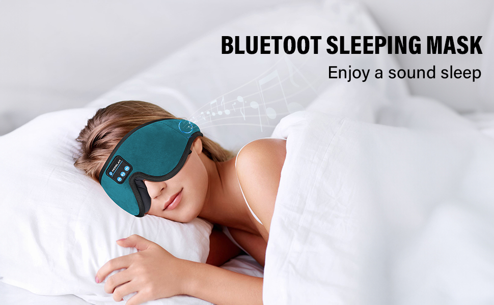 Маска для сну з Bluetooth-навушниками, 3D маска для сну, бездротова музична маска для сну для тих, хто спить на боці/спині, навушники для сну (Цянова)
