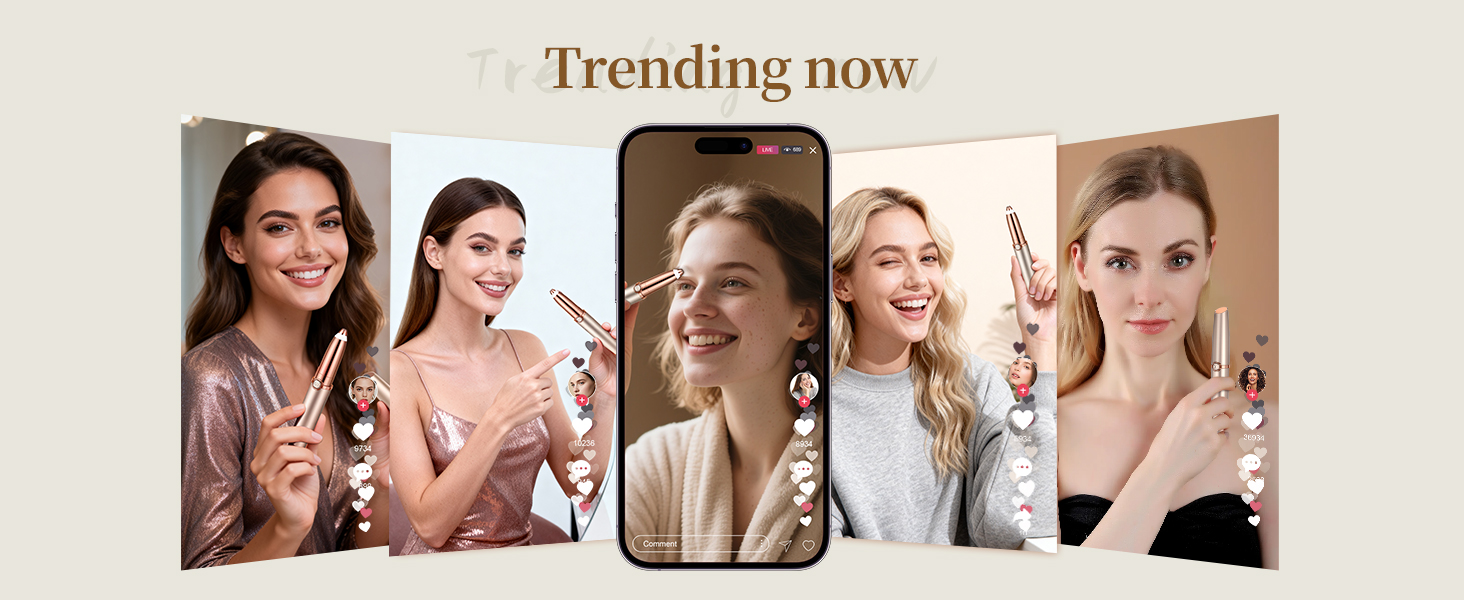 Електричний тример для брів та обличчя для жінок: з запасним наконечником | Швидке та делікатне гоління, портативний коректор брів