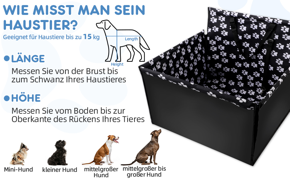 Захисна накидка на автосидіння для собак, водовідштовхувальна, з кріпленням для безпечного транспортування, 57x57x33 см