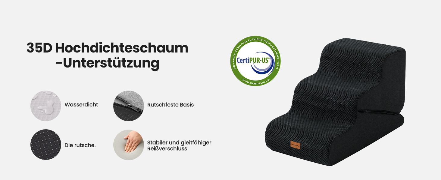 Сходинка для собак Gardner Pet - 3 сходинки, 35/42 см, з водонепроникним покриттям, для ліжка, дивану, крісла