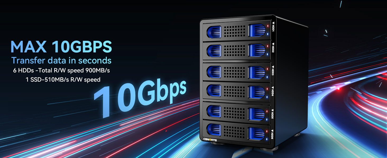 Корпус для жорстких дисків 10Gbps з алюмінію Dual Bay з вентилятором для 2.5/3.5 SATA HDD/SSD з USB A/C 3.2, підтримка Hot Swappable, Daisy Chain, без інструментів, DAS (НЕ RAID/NAS)
