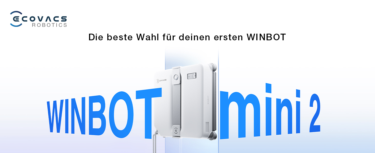 Робот-мийник вікон ECOVACS WINBOT Mini 2: компактний, з ультразвуковим розпиленням, 4 режими, сірий