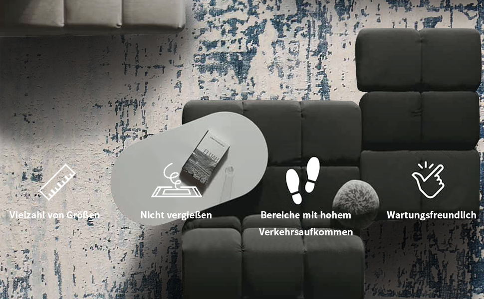 Килим з коротким ворсом для вітальні: абстрактний дизайн, сірий колір, 120 x 160 см