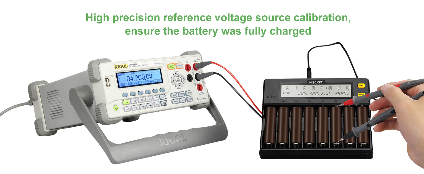 Зарядний пристрій для акумуляторів AUKSKY з LCD-дисплеєм (8 слотів) - універсальний заряд для NI-MH, NI-Cd, AA, AAA, 14500, 18350, 21700, 26650, Li-Ion, LiFePO4, RCR123A, 1.5A