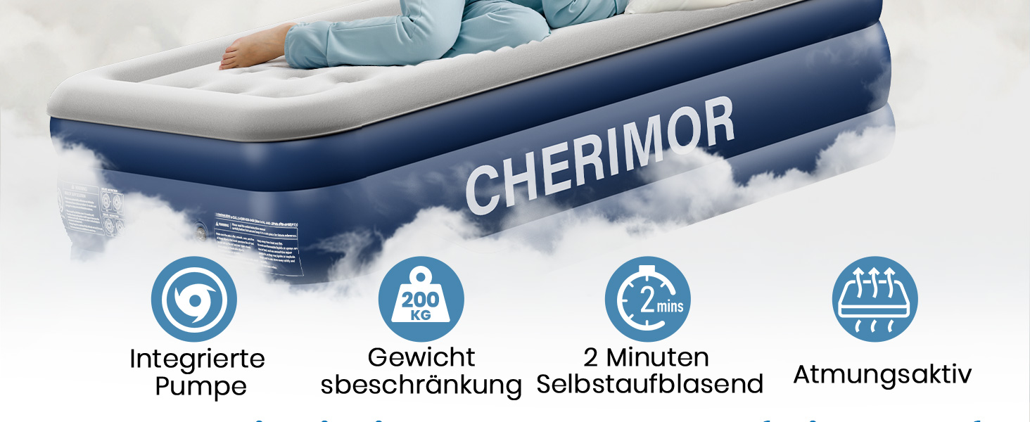 Надувний матрац самонадувний з вбудованим насосом, 203x152x46 см, 363 кг (1 особа)