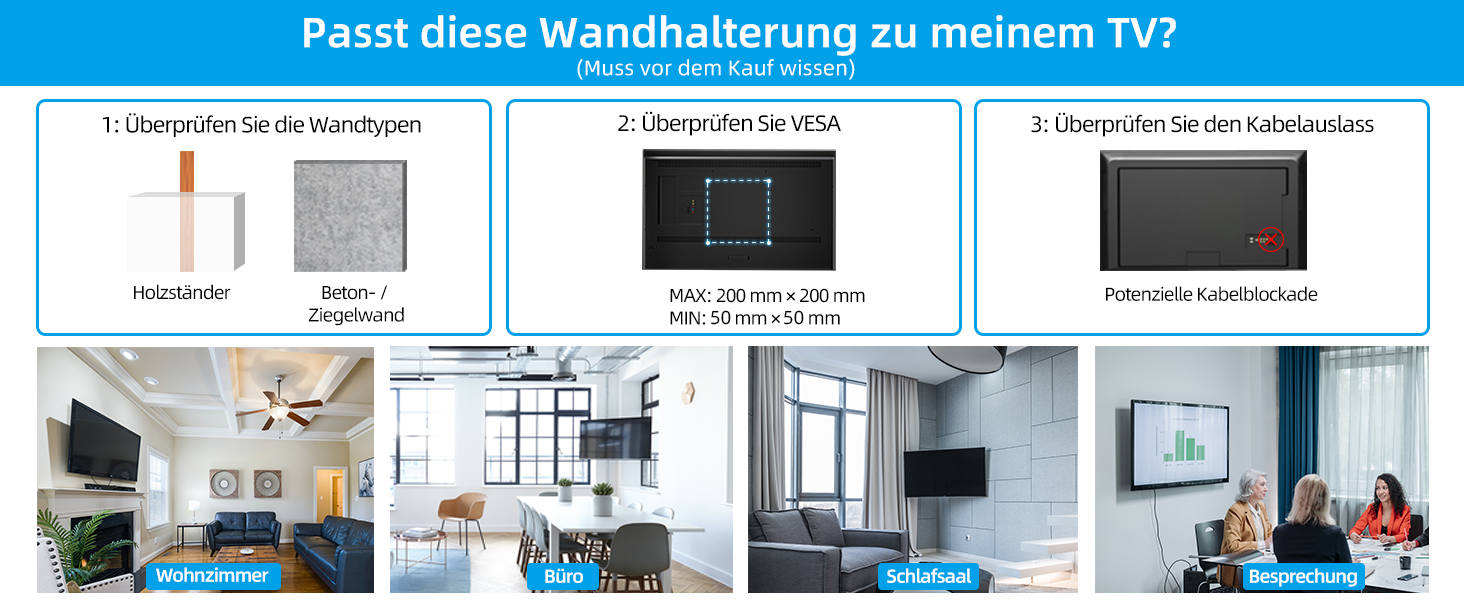 Кріплення для телевізора HOME VISION HV3202 з подовженим підлокотником, 17-42 дюйми, VESA 200x200, до 15 кг, 360° обертання, 180° нахил, висувний на 55,6 см, для плоских та вигнутих екранів