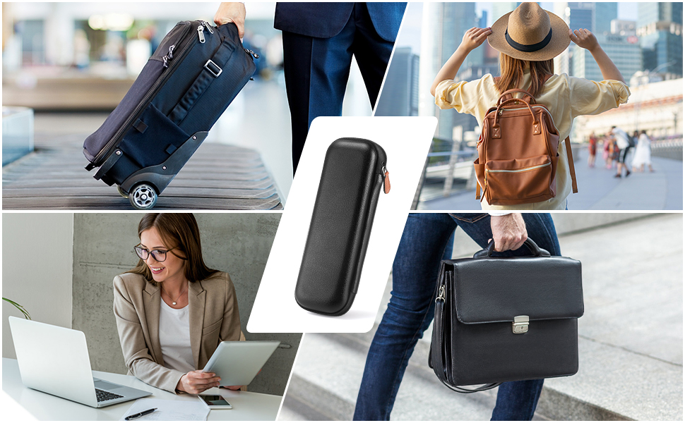 Чохол для Apple Pencil та інших стилусів, преміум шкіра, з відділенням для кабелю USB (чорний)