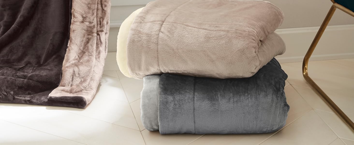 Плед s.Oliver Doublesoft 150x200 см, надзвичайно м'який і теплий, поліестер, сірий/світло-сірий