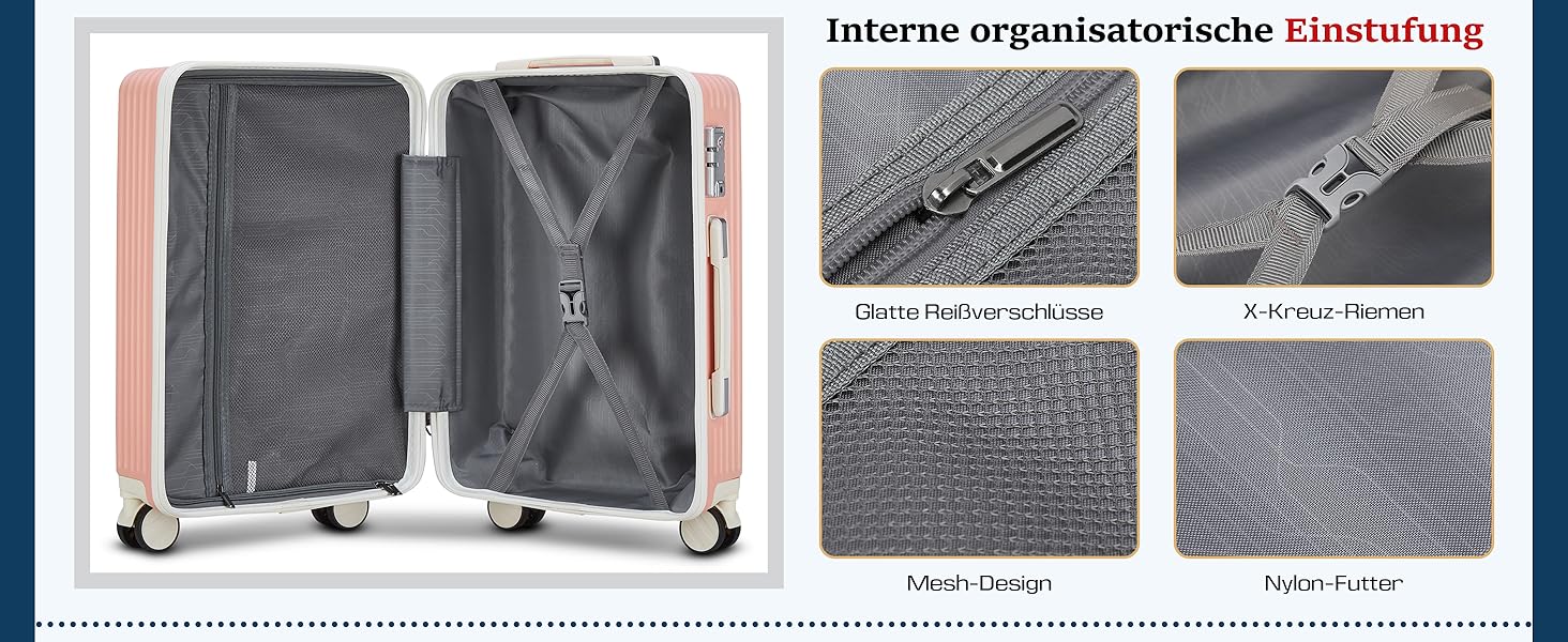 Набір валіз Joyway: велика валіза з ABS-пластику, 4 колеса, TSA-замок, сумка для ручної поклажі та кульбага (Рожевий)