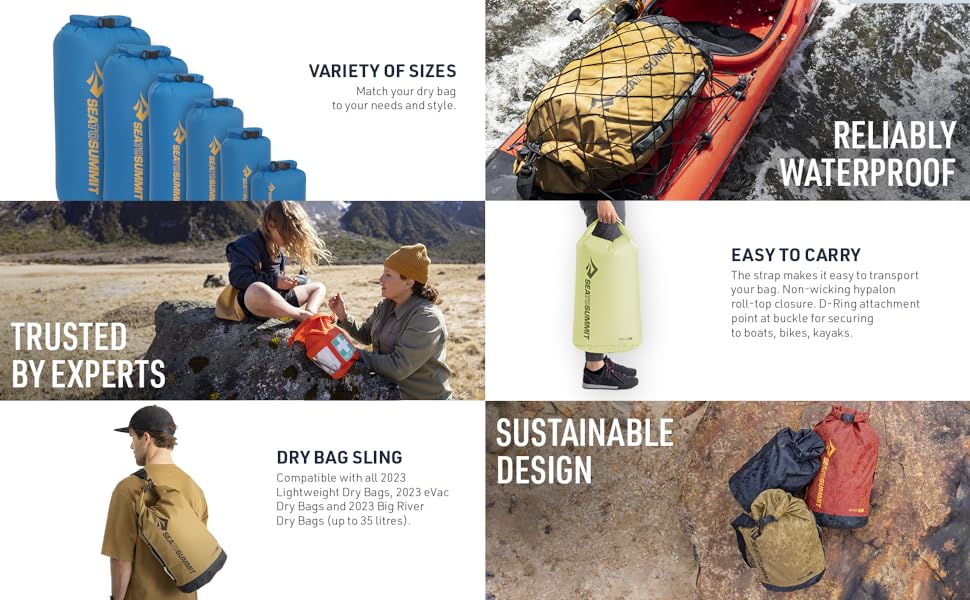 Водонепроникна сумка Sea to Summit Big River Dry Bag з роликовим замком, міцна, з ручками, кріпленням і D-кільцем для водного спорту