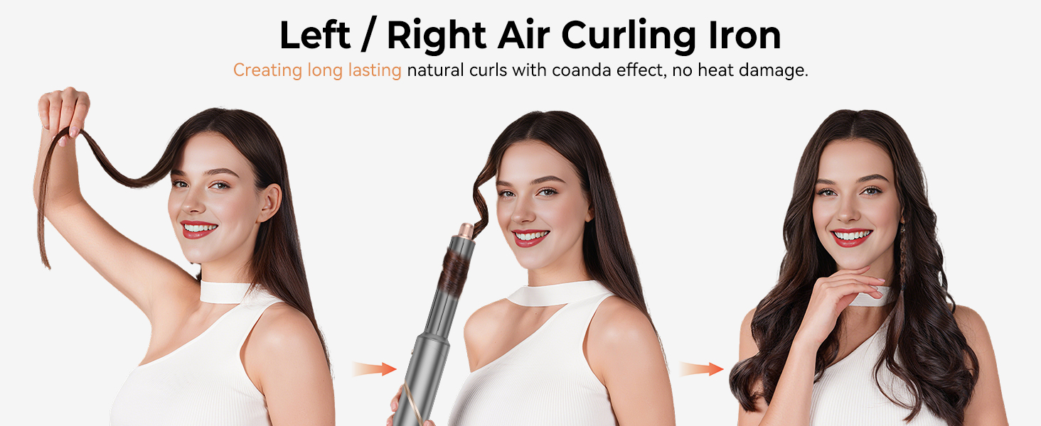 OKWRAP Hairstyler 5 в 1: Набір для укладки волосся з феном, іонізацією, автоматичною завивкою, плойкою та випрямлячем. (Сірий)