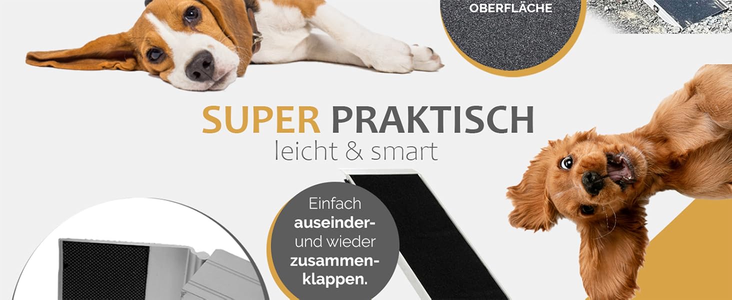 Рампа для собак Petigi: пандус у багажник авто, складаний, алюміній, довжина 183 см