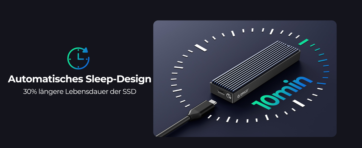 Зовнішній корпус (кейс) ORICO M.2 NVMe SSD USB-C 3.2 Gen2 10Gbps для PCIe M-Key/M+B Key (2230/2242/2260/2280), з підтримкою UASP