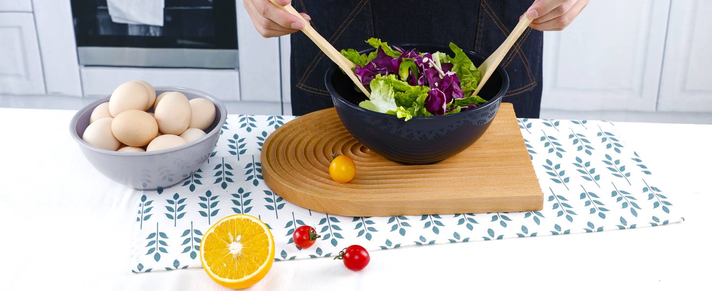 Набір міксерських чаш BoxedHome (12 шт.) з кришками, синій. Багатофункціональні миски для салатів та приготування їжі з пластику, неслизькі, стійкі, для кухні