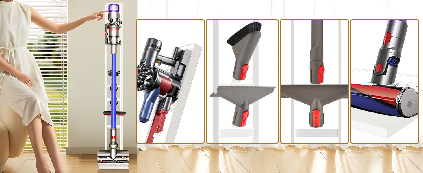 Підставка для пилососа OUTBROS, сумісна з Dyson Gen5 V15s V15 V12 Slim V11 V10 V8 V7 V6, аксесуари, органайзер (біла)