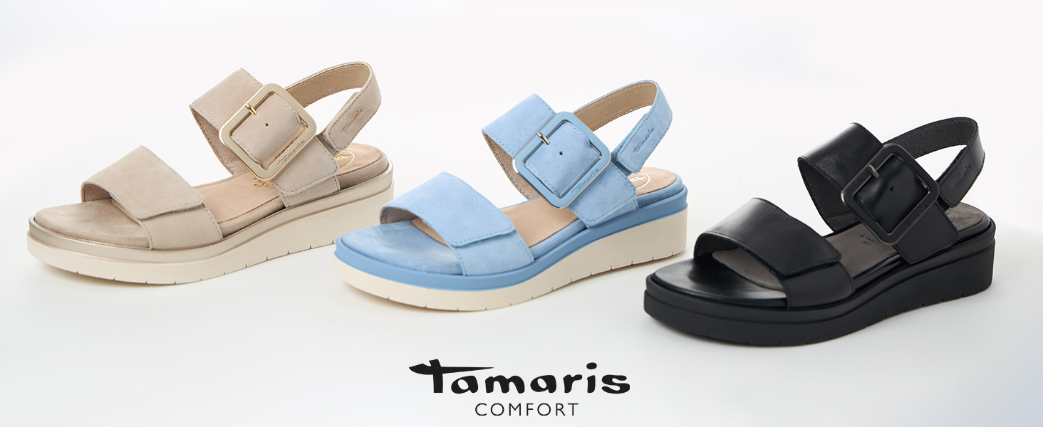 Босоніжки жіночі Tamaris Comfort шкіряні червоного кольору з закритим задником, розмір 41 EU