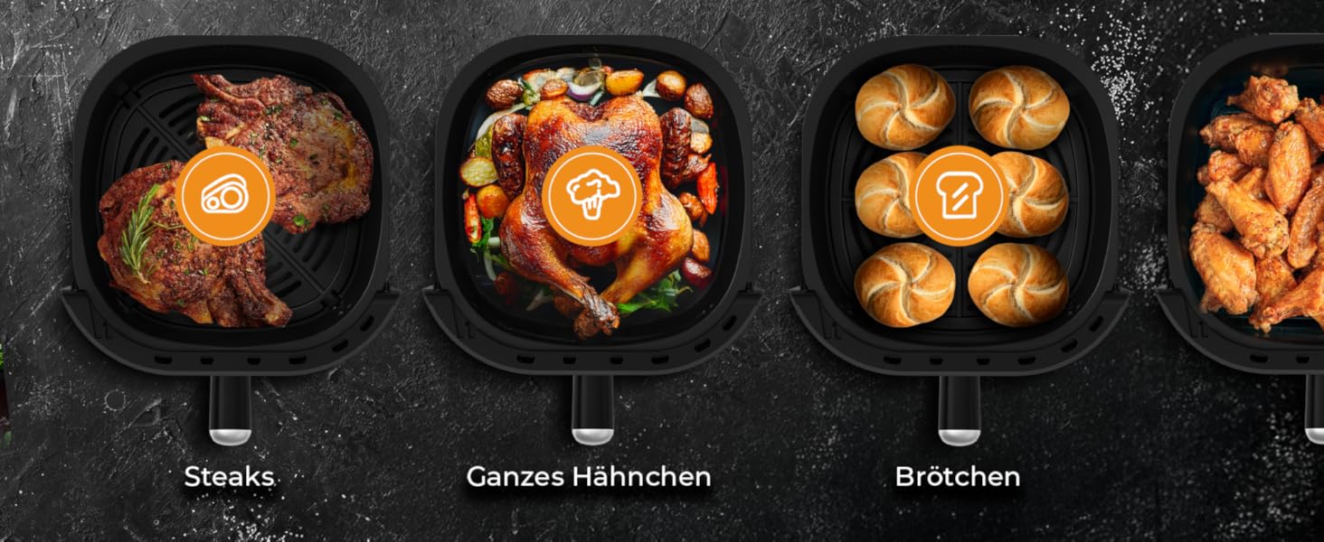 Balter Airfryer XL 5.5л Фритюрниця з оглядовим вікном HL-551T - 12 програм, рецепти