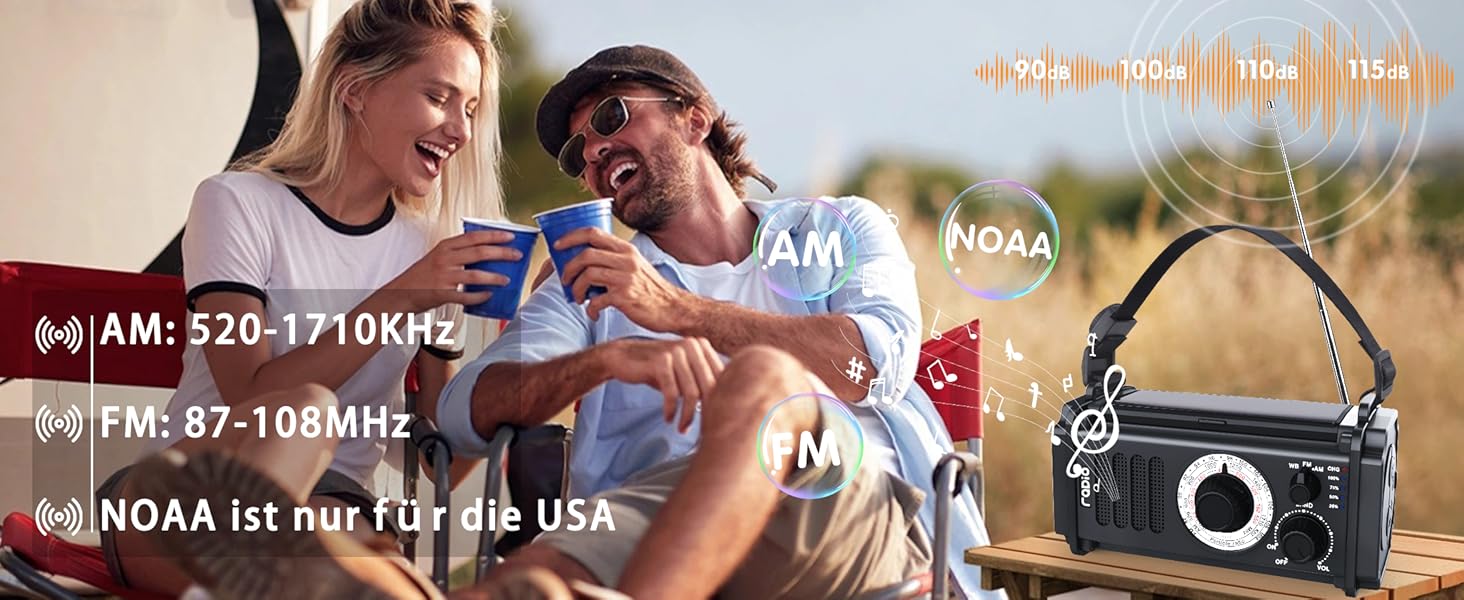 Радіо на сонячній енергії та з ручним крученням 13000mAh, AM/FM/SW, USB-зарядка, ліхтарик 800LM, компас, SOS-сигнал, чорний