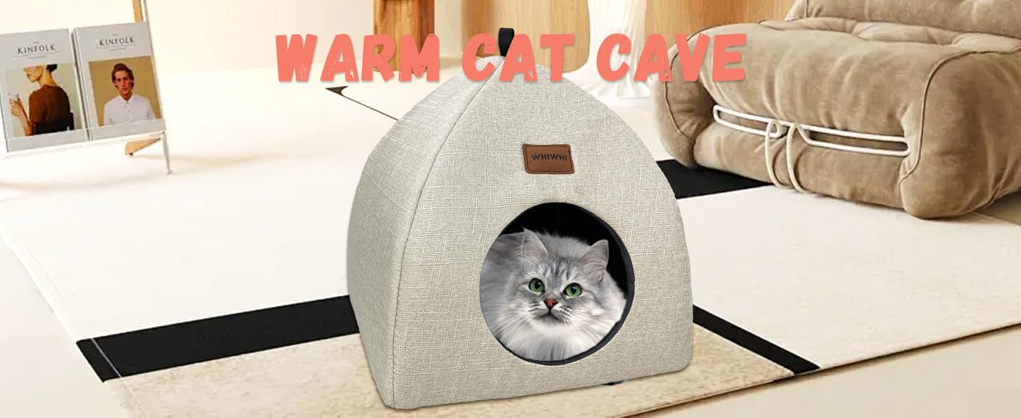 Будиночок для котів Katzenhöhle з подушкою, 40x40x35 см, сірий (M)