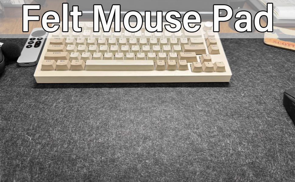 Підкладка під мишу з фетру 60x30 см, велика, для офісу та дому (темно-сірий)