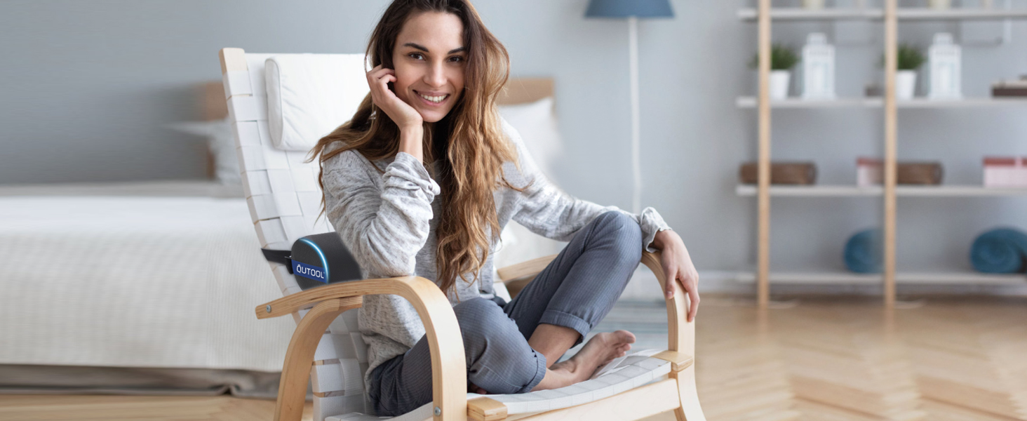 Підпорушка для спини Qutool з піною Memory Foam, для офісного та геймінгового крісла, підтримка поперекового відділу, регульовані ремені, сітчаста обкладка (Чорний)