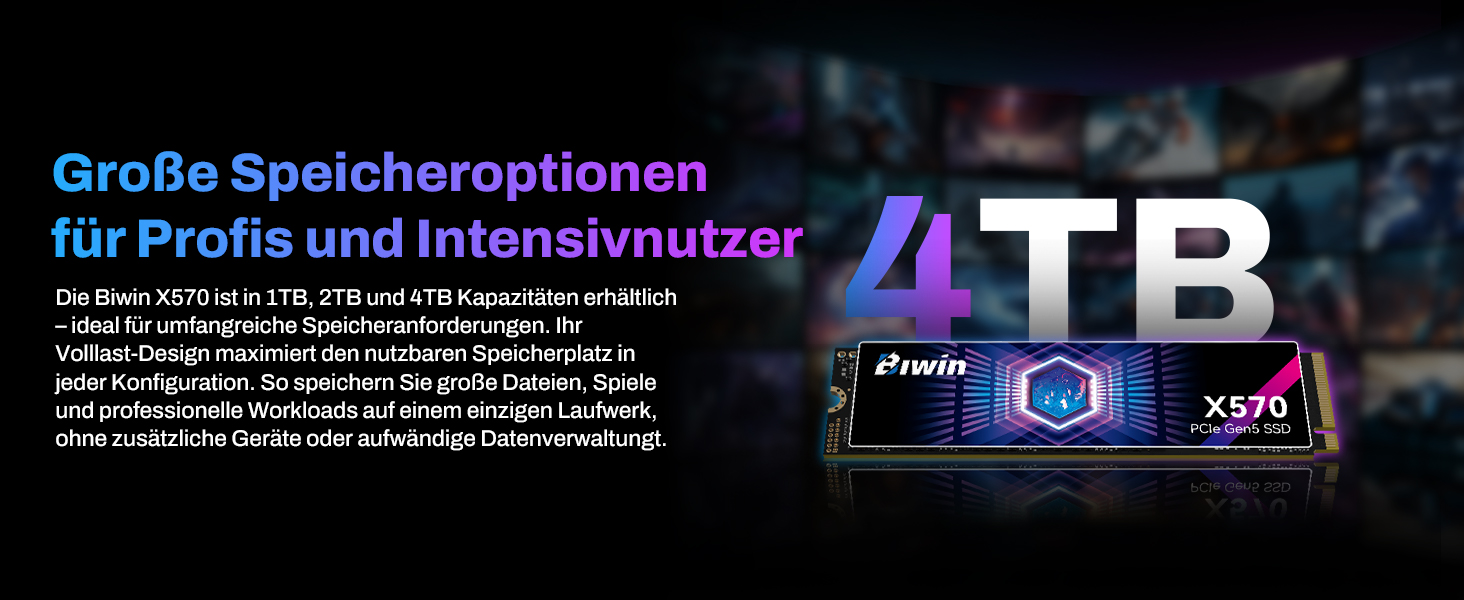 SSD BIWIN Black Opal X570 Gen5 4TB - NVMe PCIe 5.0 (M.2 2280) для ноутбука та ПК