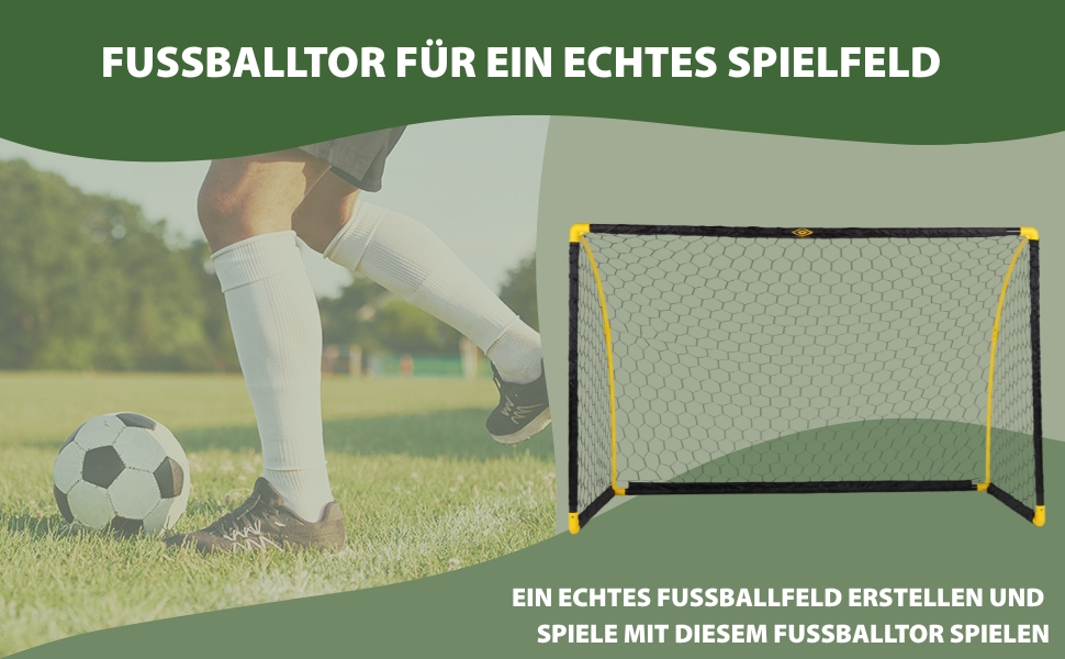 Ворота для футболу Umbro 50x44x44 см - Комплект 2 шт. - Складні, для дітей, для тренувань, металеві, чорно-жовті