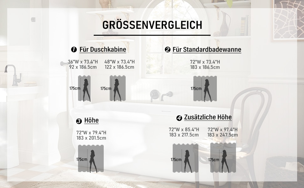 Шторка для душу BTTN 182x180 см, бохо-фермерський стиль, льонова тканина, з бахромою, водовідштовхувальна, з вантажами, комплект з 12 гачками, бежевий/кремовий, сітка