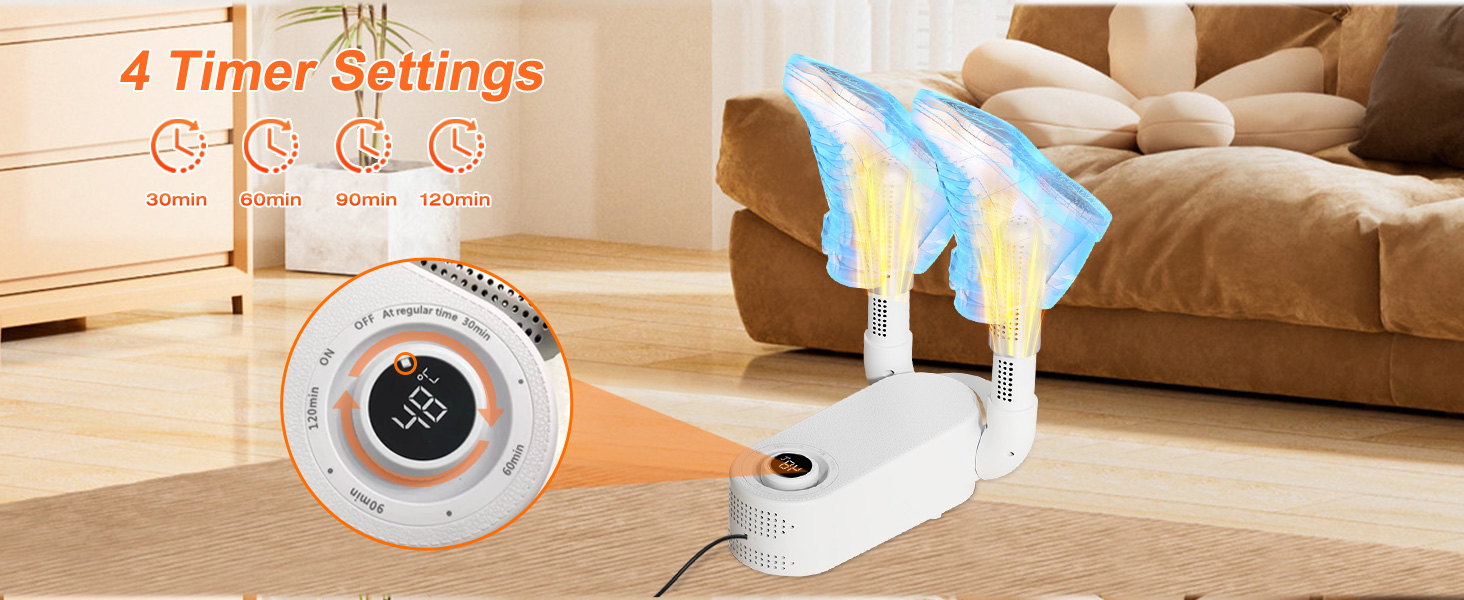 Електричний сушильник для взуття з таймером, антибактеріальний, для взуття, черевиків, футболок, лиж, шкарпеток, шапок, рукавичок