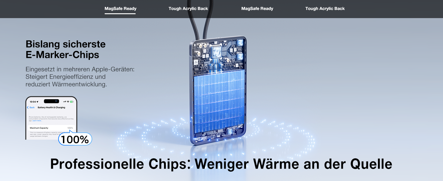 Портативний зарядний пристрій TORRAS 10000mAh з кабелем USB-C, 22.5W PD3.0, білий. Сумісний з iPhone, Samsung, AirPods.