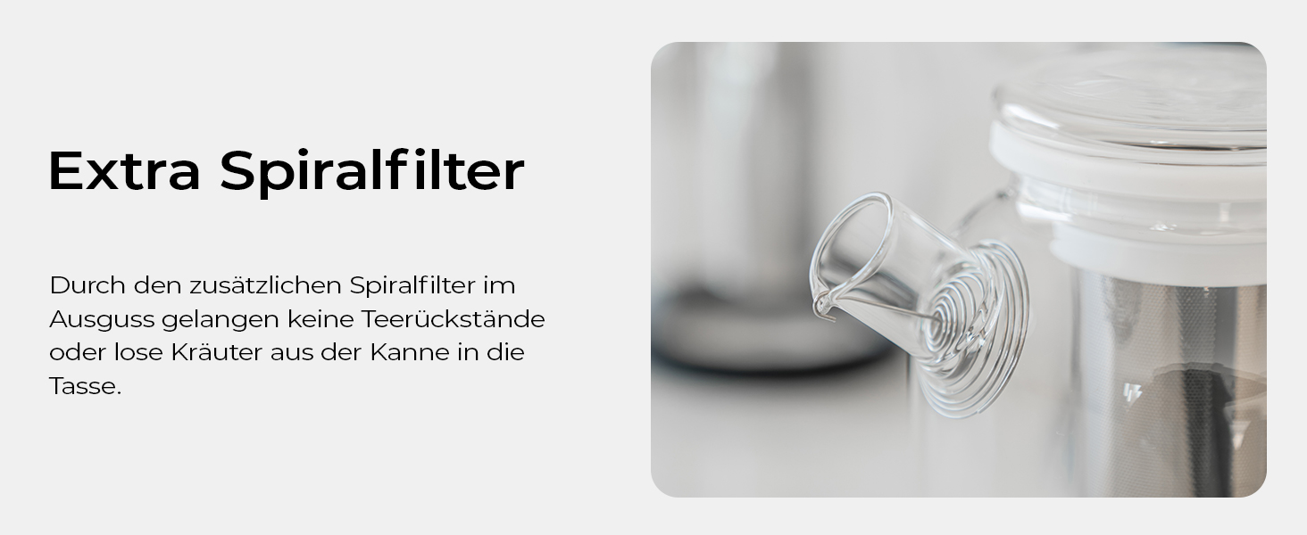 Скляний чайник Doli 1,5 л з сіткою з нержавіючої сталі, чорний — для гарячих та холодних напоїв, підходить для посудомийки, BPA-free