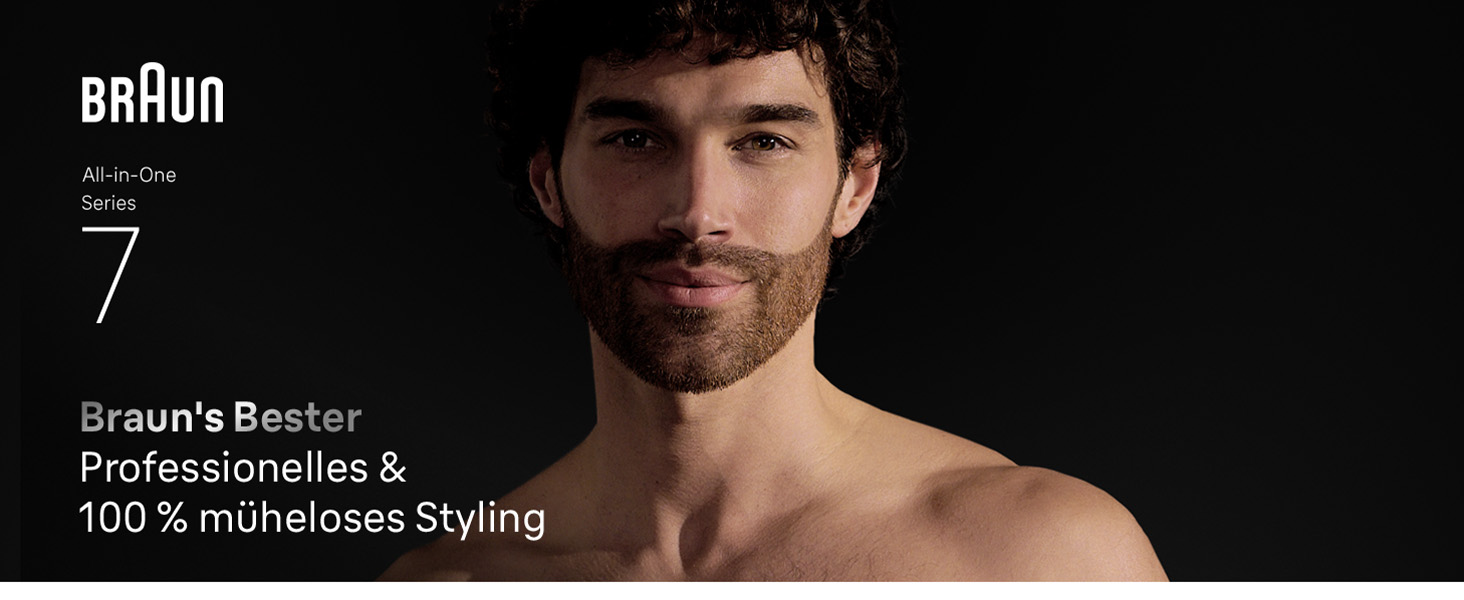 Braun Series 7 All-in-One AIO7545 – Триммер для бороди, волосся та тіла 18-в-1, сірий