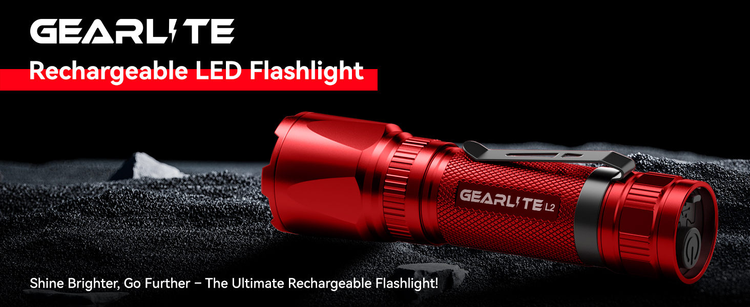 Ліхтар LED Gearlite акумуляторний, 3000 люмен, тактичний, водонепроникний (IP65), 3 режими, для кемпінгу, риболовлі, активного відпочинку