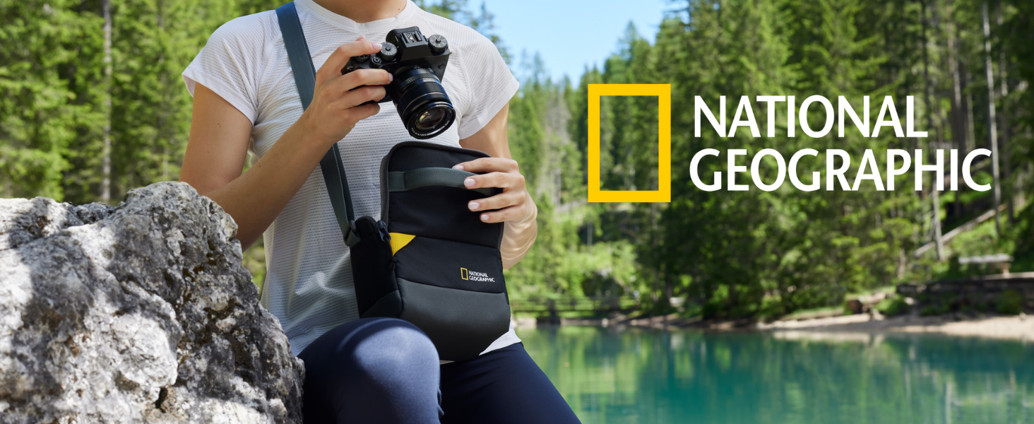 Сумка для камери National Geographic NG E1 2350: для компактних, екшн та 360 камер, з ремінком та петлею для пояса, чорна
